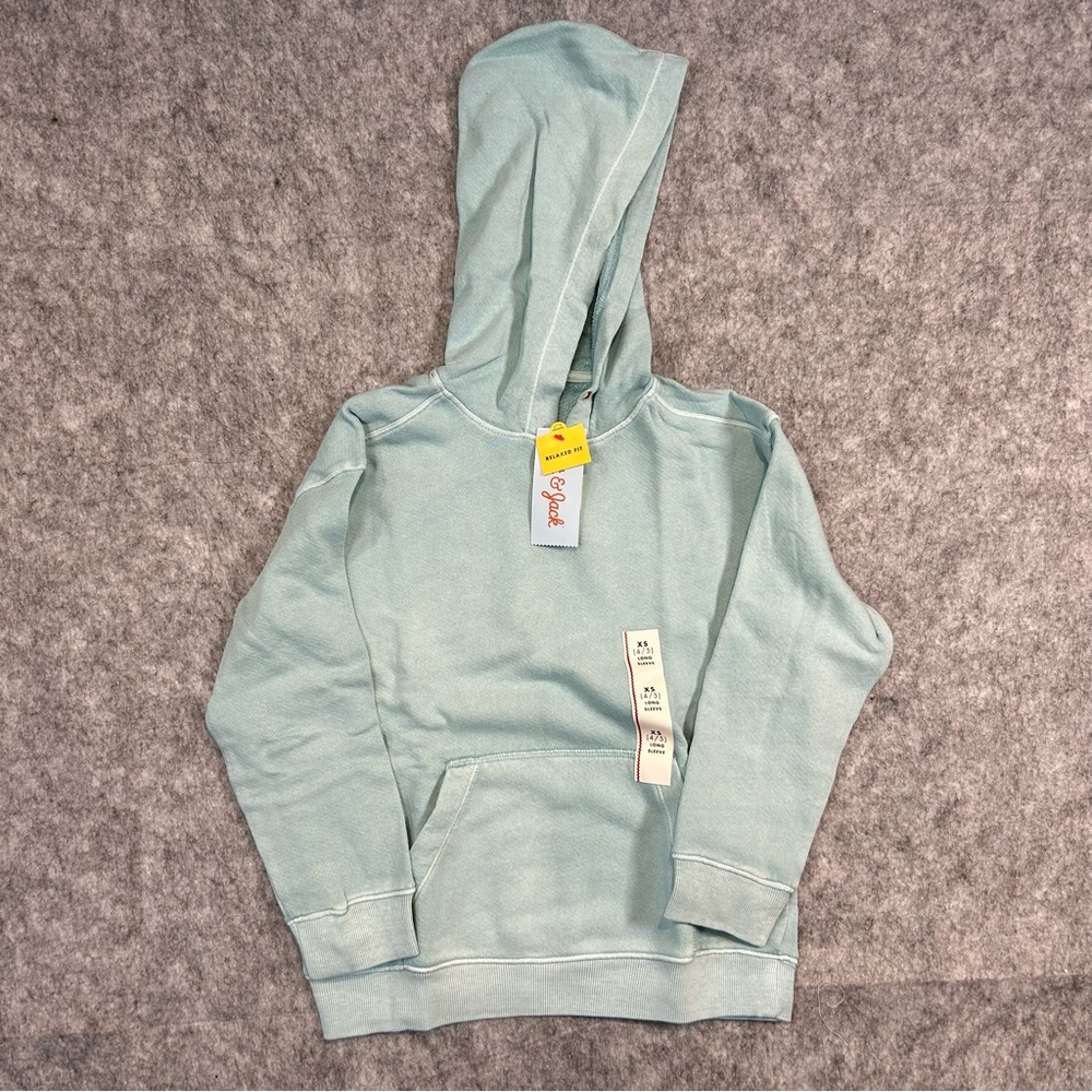 Cat & Jack Light Blue Hooded Sweatshirt Pullover Boys Girls Size XS Lightweight